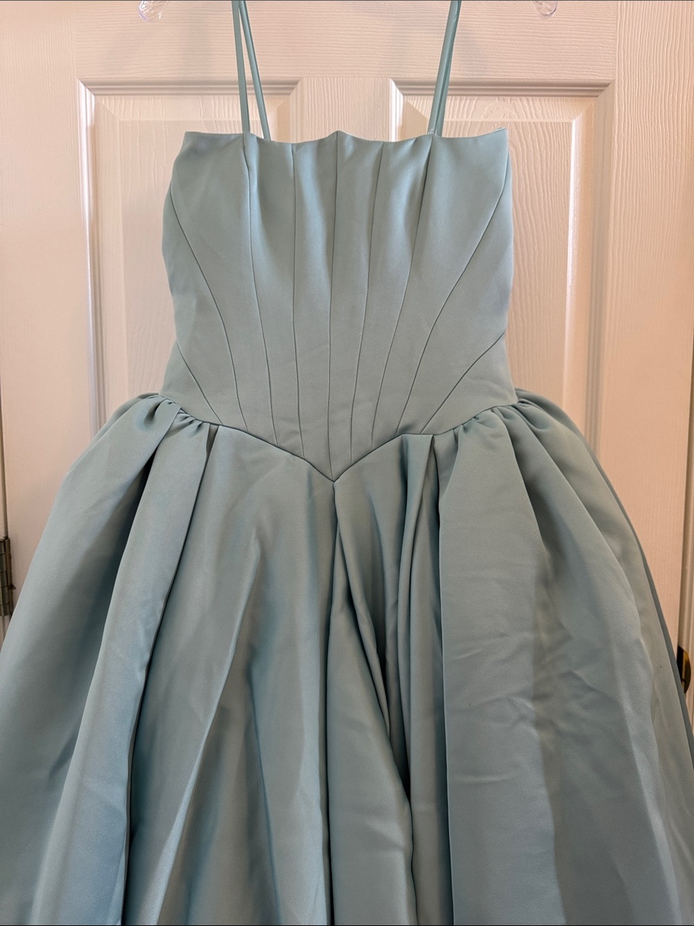 Mac Duggal 21259 Blue Strapless Satin Corset Ball Gown Size 4 NWOT - Picture 10 of 11